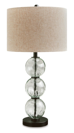 29-Inch Clear Glass Sphere Table Lamps with Black Bases — Set of 2, single-lamp view - 2
