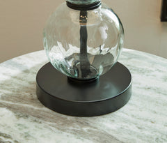 29-Inch Clear Glass Sphere Table Lamps with Black Bases — Set of 2, finish close-up - 5