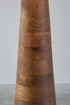 30-Inch Honey Brown Wood Table Lamp with Empire Shade, base finish detail - 4