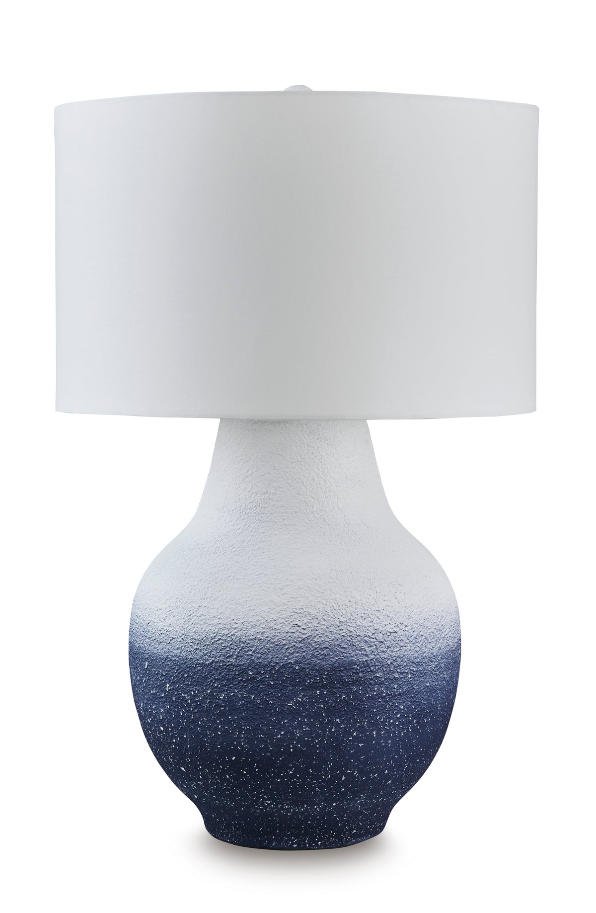 31-Inch White and Navy Textured Metal Table Lamp, product view