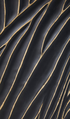 33.5-Inch Black and Gold Textured Table Lamp with Rectangular Shade, finish close-up - 4