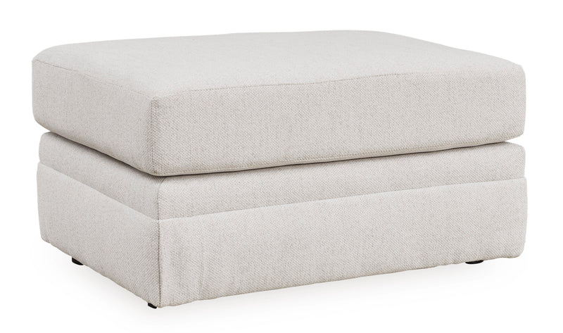 34-Inch Chalk Upholstered Ottoman with Non-Skid Legs