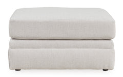 34-Inch Chalk Upholstered Ottoman with Non-Skid Legs, front view - 2