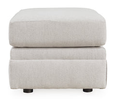 34-Inch Chalk Upholstered Ottoman with Non-Skid Legs, side view - 3