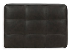 34-Inch Thunder Leather-Top Ottoman with Faux Leather Sides, top view - 4