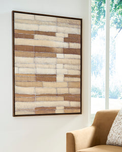 36 × 48 Neutral Abstract Framed Canvas Wall Art, room setting - 2