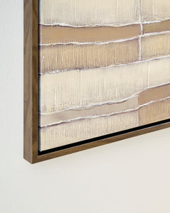 36 × 48 Neutral Abstract Framed Canvas Wall Art, paint and frame detail - 4