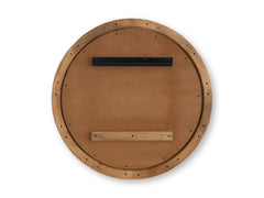 36-Inch Brown Wood Wave-Frame Wall Mirror, back and hanging bracket - 4