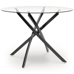 Black / Dining Table Only, angle view; one table included; chairs, stools and benches excluded; additional furniture and accessories excluded - 1