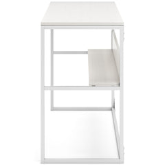 47-Inch White Oak-Look Writing Desk with Rear Shelf, opposite side view - 7