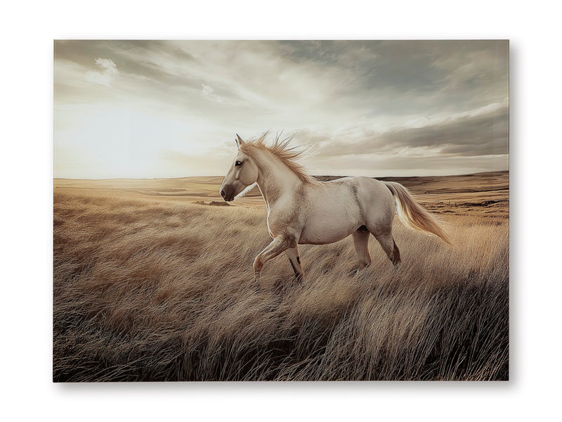 48 × 36 Horse Landscape Glass Wall Art