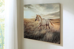 48 × 36 Horse Landscape Glass Wall Art, room setting - 2