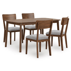 Brown / 5-Piece Dining Set: Table + 4 Chairs, product view 1; includes 1 table, 4 chairs; decorative accessories and other furniture excluded - 1