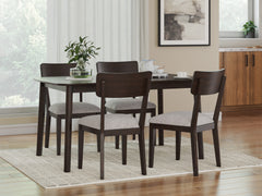 Merlot / 5-Piece Dining Set: Table + 4 Chairs, product view 4; includes 1 table, 4 chairs; decorative accessories and other furniture excluded - 11