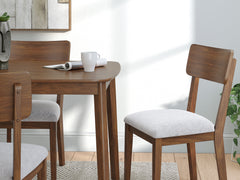 Brown / 5-Piece Dining Set: Table + 4 Chairs, product view 2; includes 1 table, 4 chairs; decorative accessories and other furniture excluded - 2