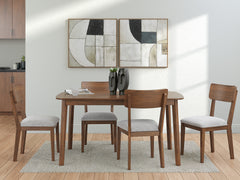 Brown / 5-Piece Dining Set: Table + 4 Chairs, product view 7; includes 1 table, 4 chairs; decorative accessories and other furniture excluded - 7