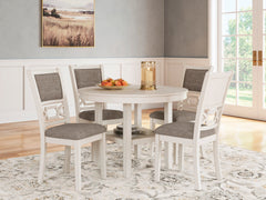 Antique White / 5-Piece Dining Set: Table + 4 Chairs, product view 6; includes 1 table, 4 chairs; decorative accessories and other furniture excluded - 11