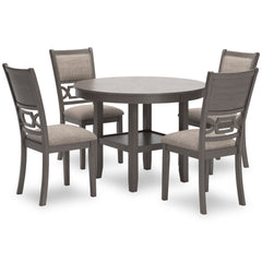 Gray / 5-Piece Dining Set: Table + 4 Chairs, product view 1; includes 1 table, 4 chairs; decorative accessories and other furniture excluded - 12