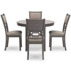 Gray / 5-Piece Dining Set: Table + 4 Chairs, product view 3; includes 1 table, 4 chairs; decorative accessories and other furniture excluded - 14