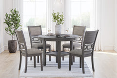 Gray / 5-Piece Dining Set: Table + 4 Chairs, product view 5; includes 1 table, 4 chairs; decorative accessories and other furniture excluded - 16