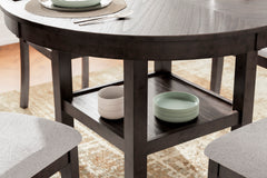 Brown / 5-Piece Dining Set: Table + 4 Chairs, product view 2; includes 1 table, 4 chairs; decorative accessories and other furniture excluded - 2