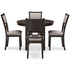 Brown / 5-Piece Dining Set: Table + 4 Chairs, product view 3; includes 1 table, 4 chairs; decorative accessories and other furniture excluded - 3
