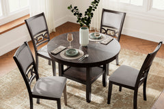 Brown / 5-Piece Dining Set: Table + 4 Chairs, product view 4; includes 1 table, 4 chairs; decorative accessories and other furniture excluded - 4