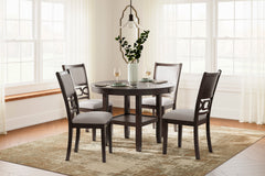 Brown / 5-Piece Dining Set: Table + 4 Chairs, product view 5; includes 1 table, 4 chairs; decorative accessories and other furniture excluded - 5