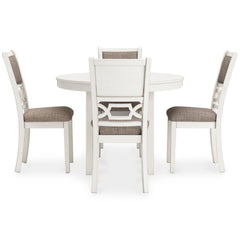 Antique White / 5-Piece Dining Set: Table + 4 Chairs, product view 3; includes 1 table, 4 chairs; decorative accessories and other furniture excluded - 8