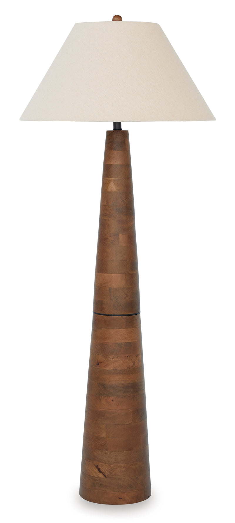 58-Inch Honey Brown Wood Floor Lamp with Empire Shade