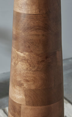 58-Inch Honey Brown Wood Floor Lamp with Empire Shade, finish close-up - 4