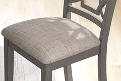 Gray / 6-Piece Dining Set: Table + 4 Chairs + Bench, product view 2; includes 1 table, 4 chairs, 1 bench; decorative accessories and other furniture excluded - 13