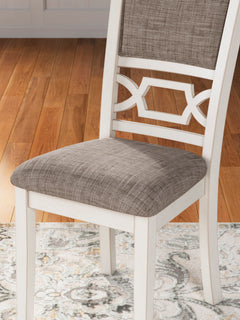 Antique White / 6-Piece Dining Set: Table + 4 Chairs + Bench, product view 2; includes 1 table, 4 chairs, 1 bench; decorative accessories and other furniture excluded - 7