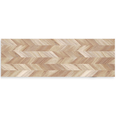 60-Inch Oak-Look Desk with Chevron Top and Cabinet, top view - 7