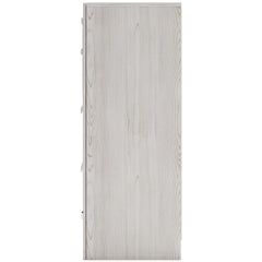 61-Inch Pearl-White Six-Drawer Dresser with Chrome-Tone Accents, side view - 4