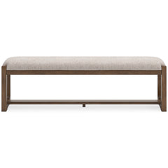 Oatmeal/Light Brown / 1 Bench, back view; one bench included; additional furniture and accessories excluded - 3