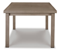 71–94-Inch Wood-Look Aluminum Outdoor Extension Dining Table, side view - 4