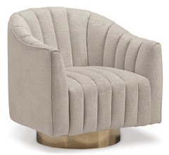 Pearl Velvet Swivel Barrel Accent Chair - Pearl - complete product - 1