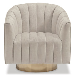 Pearl Velvet Swivel Barrel Accent Chair - Pearl - additional view 3 - 3