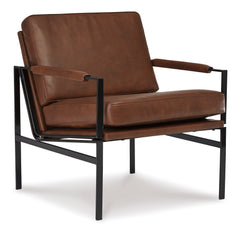 Brown Leather Match Accent Chair, view 1; complete chair - 1