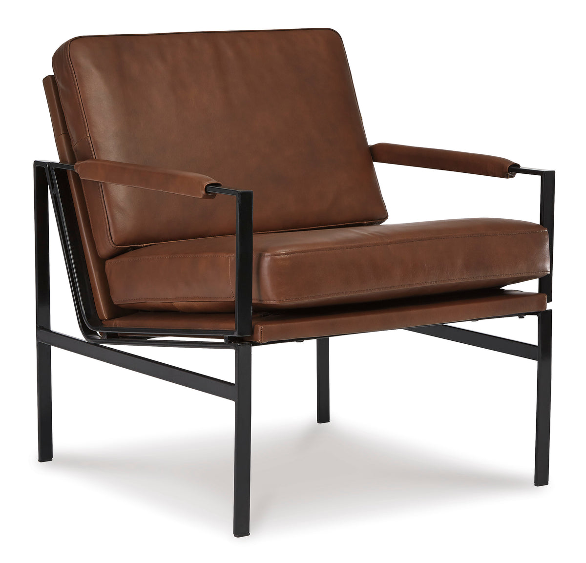Brown Leather Match Accent Chair, view 1; complete chair