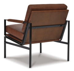Brown Leather Match Accent Chair, view 5; back view - 5