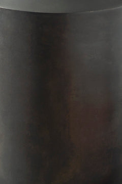 Distressed Dark Brown Metal Vase with Angular Handle - surface detail - 5