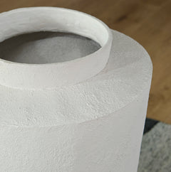 Tall Cream Textured Floor Vase - surface detail - 4