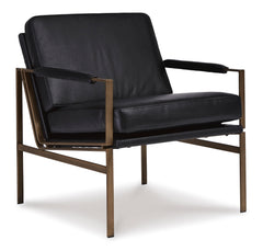 Black Leather Match Accent Chair, view 1; complete chair - 7