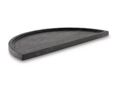 Black Marble Half-Round Serving Tray - Black - complete product - 1