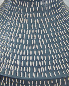 Antiqued Gray and White Aluminum Table Lamp - finish detail - 4