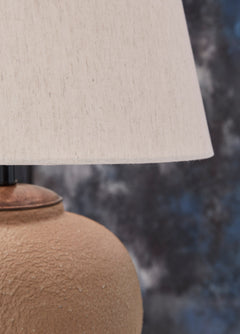 Textured Rust Metal Table Lamp with Empire Shade - shade detail - 5