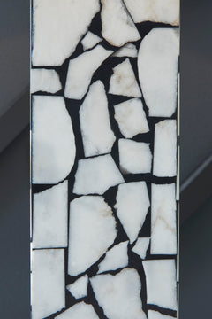 White and Black Marble Mosaic Table Lamp - finish detail - 4