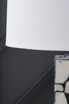 White and Black Marble Mosaic Table Lamp - shade detail - 5